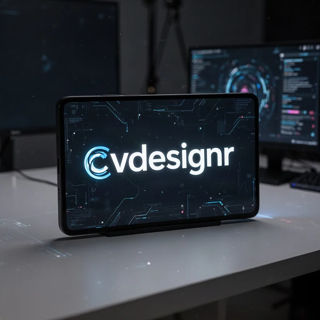 Écran affichant un CV créé sur CVDesignR avec un tableau de suivi des candidatures